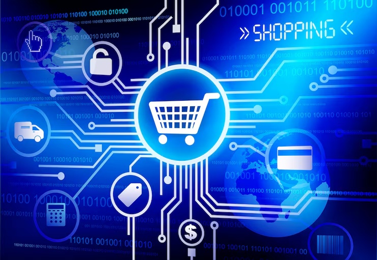 Imagem de comércio digital e operações conectadas, representando comércio em geral